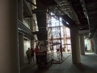 Work is ongoing in the atrium.