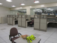 Work area in data center for NCO IT staff who began work on February 2.
