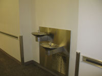 Water fountains.