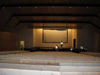Installing the screen in the auditorium