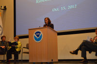 Acting National Weather Service Director Laura Furgione in her role as MC.
