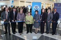 Just prior to ribbon cutting: NCEP Director Uccellini, Acting GSA Director Tangherlini, NOAA Administrator Lubchenco, Senator Mikulski, Acting Secretary of Commerce Blank, Acting NWS Director Furgione, UMD President Loh, Prince George.s County Executive Baker.