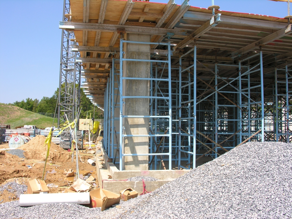 Closer view of the second floor construction