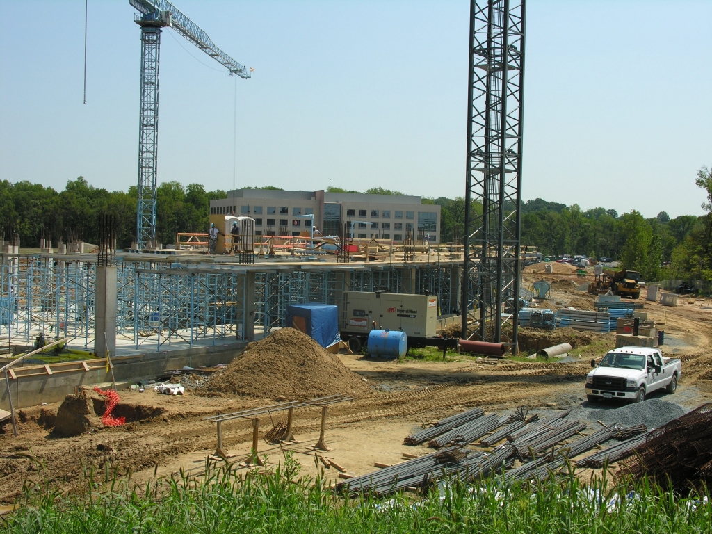 View of construction site looking east