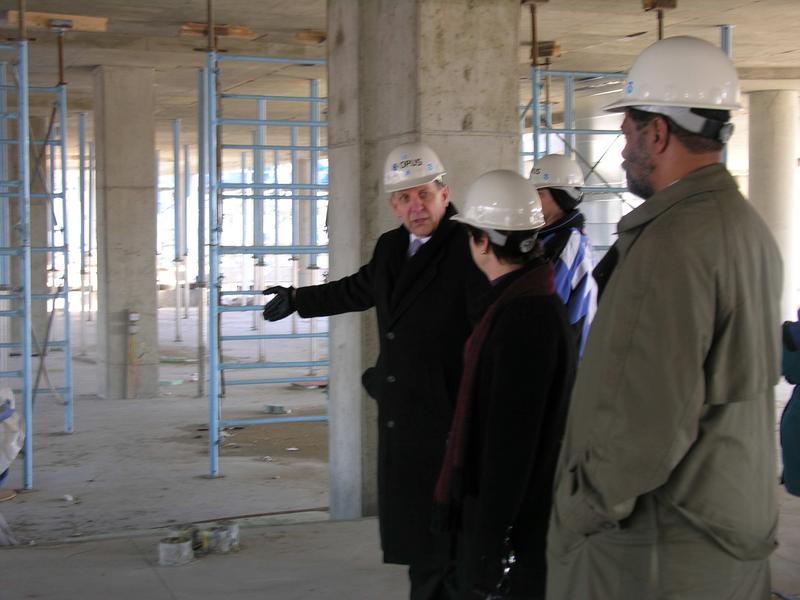 Dr. Uccellini shows Deputy Undersecretary of Commerce for Oceans and Atmosphere Mary Glackin and her staff the features of the building during a recent tour