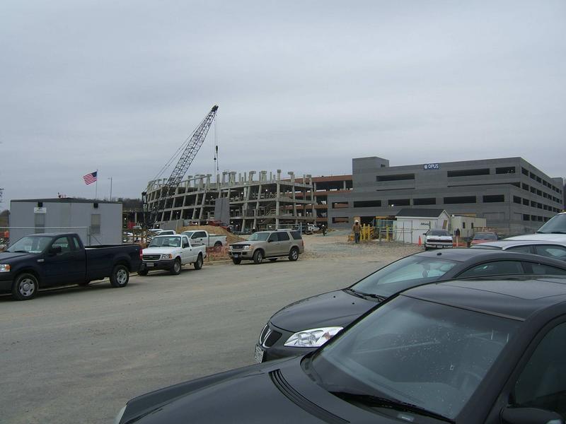 NCWCP Building site from afar. Parking garage is on the right