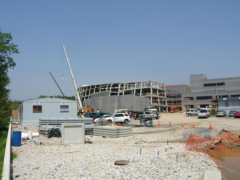 View of construction site from the southeast corner of the lot