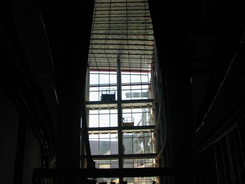Looking east toward open end of atrium