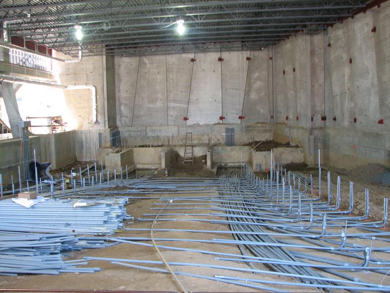 Piping for wiring of individual seats in auditorium