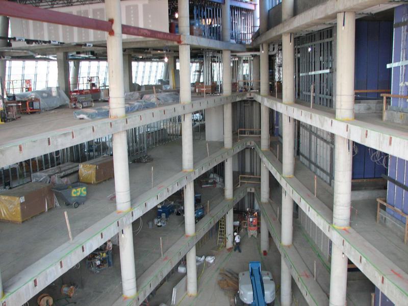 View of atrium from fourth floor