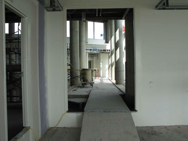 View from NCEP Director's office across atrium bridge to north wing