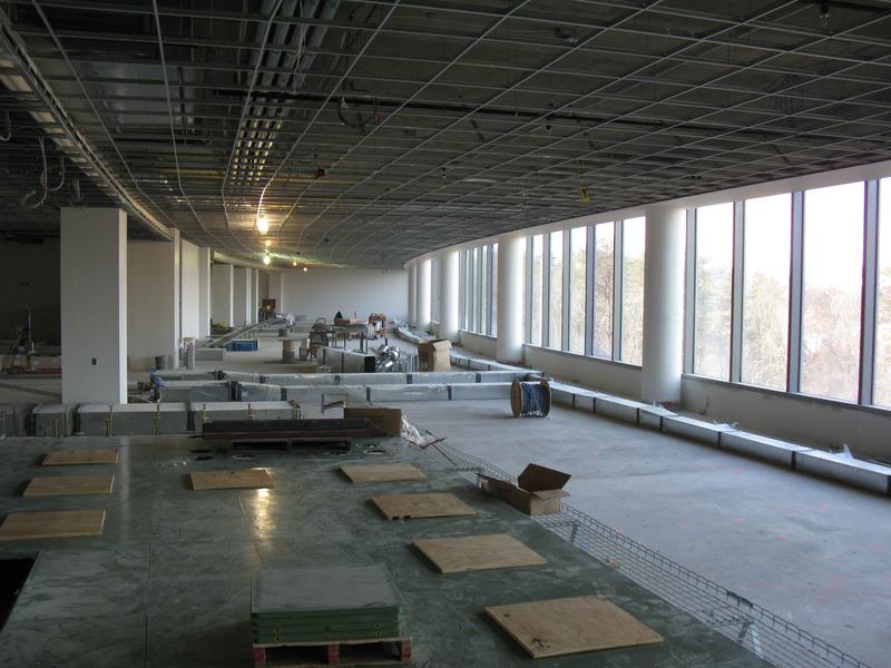 Installation of raised flooring in fourth floor ops area