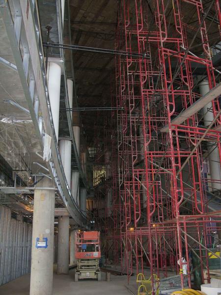 Atrium scaffolding from below