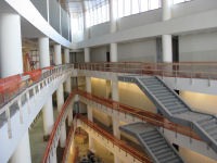 A view of the atrium from the fourth floor