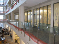 Conference rooms overlooking the atrium.