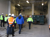 Tour begins in the loading dock area.