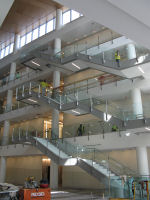 Another view of the floating stairway in the atrium.