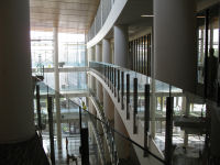 Conference rooms overlooking atrium (note that construction restraints have been removed).