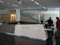 Guard's desk in main lobby.