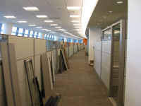 Cubicles under construction on third floor.